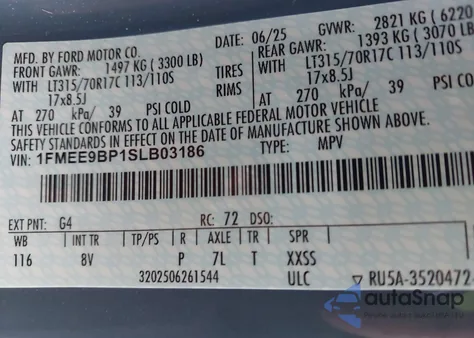 2025 Ford Bronco Badlands from USA, damaged, VIN 1FMEE9BP1SLB03186